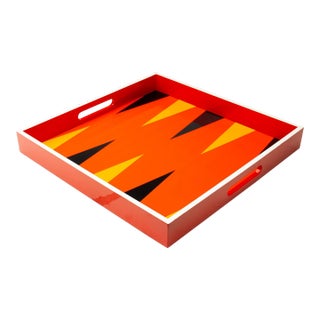 Handmade Contemporary Lacquer Wood Tray Titled “Game Time” Designed by Magic Hill For Sale