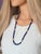 Contemporary Vintage 30-Inch Sodalite and 14k Gold Beaded Necklace, Circa 1970s For Sale - Image 3 of 7