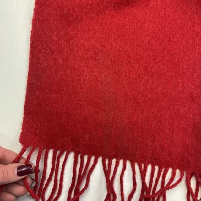 Textile Givenchy Red Solid 100% Wool Scarf For Sale - Image 7 of 9