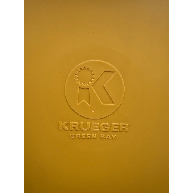 Mid 20th Century Set of 4 Krueger Green Bay Mid-Century Modern Mustard Fiberglass Dining Chairs For Sale - Image 5 of 11