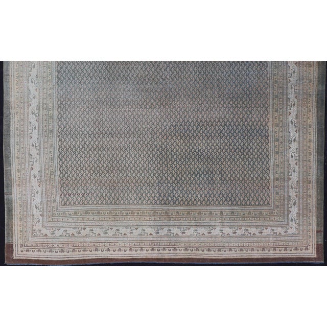 Early 20th Century Antique Hand Knotted Persian Tabriz Rug With All-Over Design in Muted Tones For Sale - Image 5 of 17