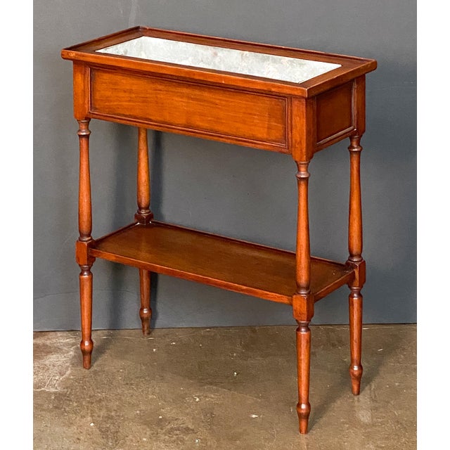 French Standing Console Planter or Trough of Mahogany With Metal Liner For Sale - Image 4 of 12