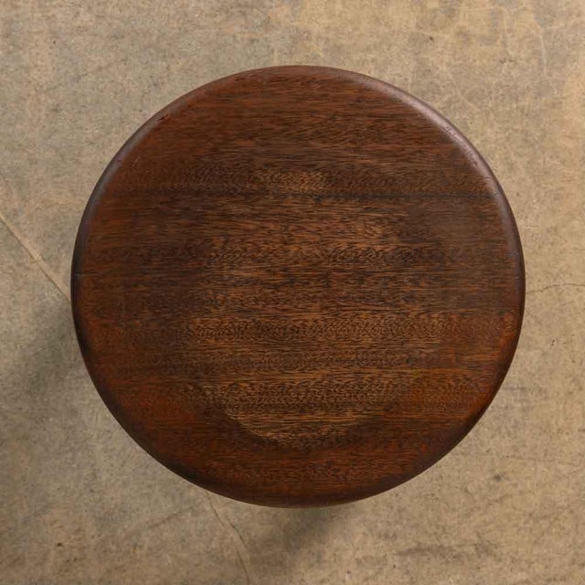 1950s Short French Wood Tripod Stool For Sale In Los Angeles - Image 6 of 6