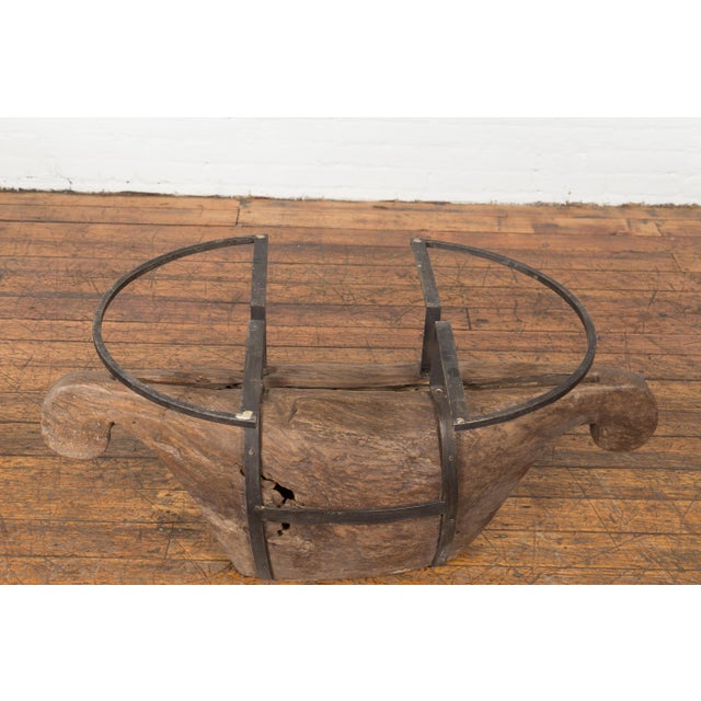 Mid 19th Century Antique Rustic Wooden Coffee Table Base For Sale - Image 5 of 12