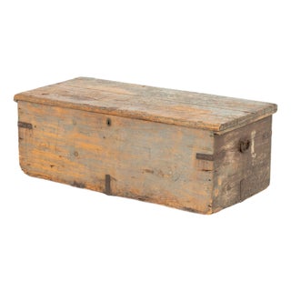 American Blue Painted Blanket Chest For Sale