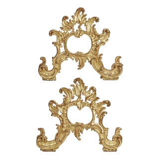 18th Century Louis XV Gilded Friezes Carved with Scrolls, Set of 2 For Sale
