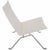 Poul Kjærholm PK22 lounge chair upholstered in canvas fabric, and with a frame of brushed spring steel. The chair is from...