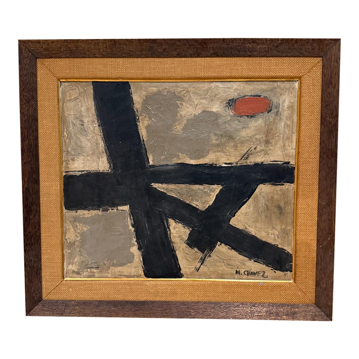 Late 20th Century Abstract Expressionism Modern Art Painting Signed ...