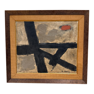 Late 20th Century Abstract Expressionism Modern Art Painting Signed