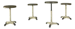 Vintage Italian Industrial Stools in Lacquered Metal, 1930, Set of 4