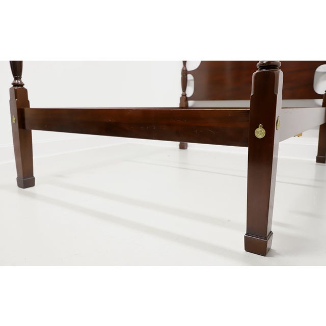 Late 20th Century Councill Craftsmen Mahogany Traditional Queen Size Rice Carved Four Poster Bed For Sale - Image 5 of 10