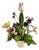 Vintage Italian Tole Potted Flowers / Floral Toleware Arrangement Sculpture With Tulip, Buttercup and Lily Blooms For Sale