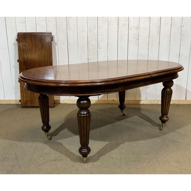 Victorian Style Oval Mahogany Table with One Extension For Sale - Image 16 of 18