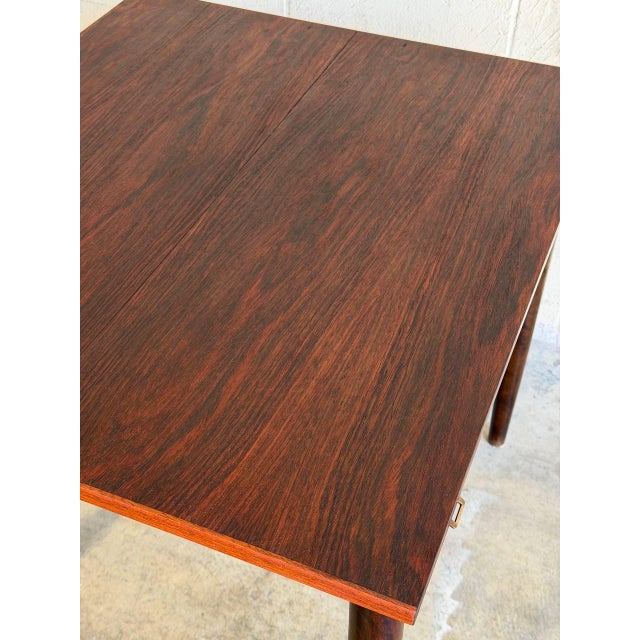 Rosewood Dining Table Extendable Draw Round Leaf Denmark Mid-Century Modern 1960s For Sale - Image 13 of 13