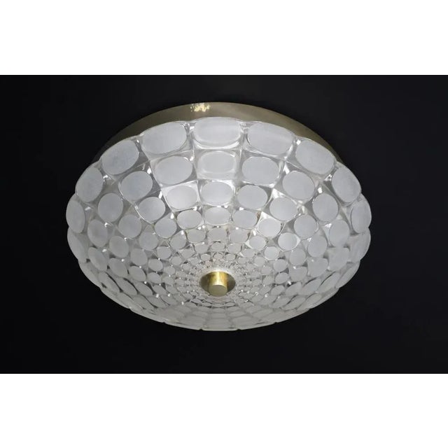 Mid-Century Modern Space Age Round Flush Mount in Frosted Glass by J. T. Kalmar for Kalmar, Austria, 1960s For Sale - Image 9 of 11