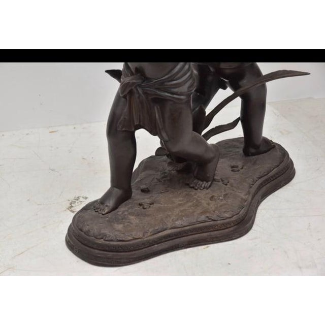 1970s Bronze Cherub Foyer Table For Sale - Image 9 of 10