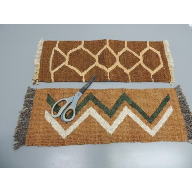 Native American Vintage Petite Woven Rug Samples - Set of 2 For Sale - Image 3 of 5