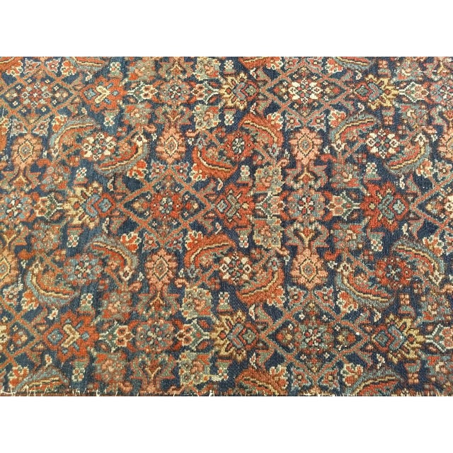 19th Century Persian Farahan Gallery Rug in a Herati Geometric Pattern in Navy, Ivory, Red For Sale - Image 17 of 18