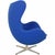 Arne Jacobsen Egg chair upholstered in original blue fabric, and with a base of brushed aluminium. The chair is from the...
