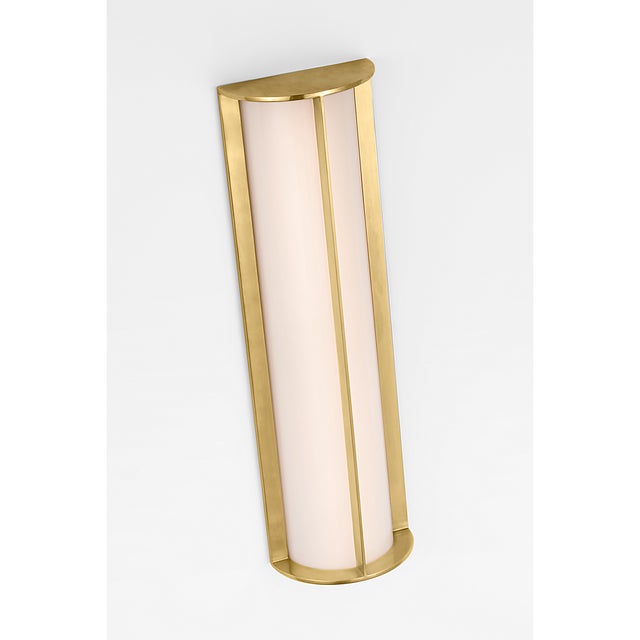 Barbara Barry for Visual Comfort Signature Phinn 18" Linear Bath Sconce in Soft Brass with White Glass For Sale In Houston - Image 6 of 10