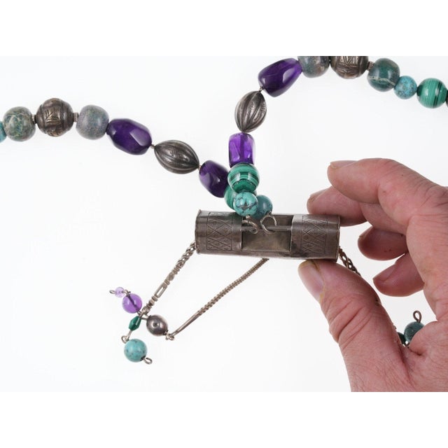 Late 20th Century Antique Chinese silver Later beaded necklace For Sale - Image 5 of 6