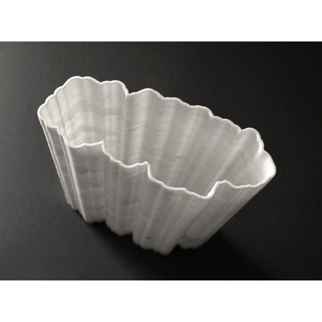 Stone Stripes A3 Decorative Vase in Statuario Marble by Bufalini Marmi For Sale - Image 7 of 17