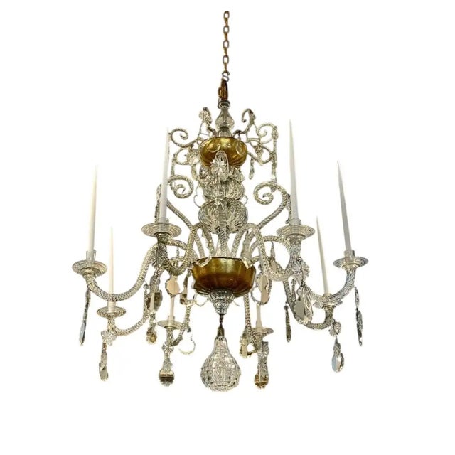 Rococo 18th Century Italian Blown Glass Rococo Chandelier For Sale - Image 3 of 5