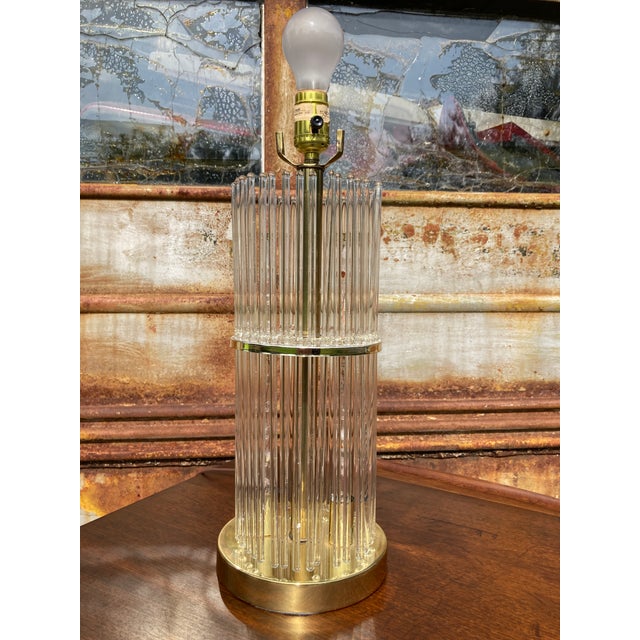 1970s 1970s Glass Rod Table Lamp in the Style of Sciolari For Sale - Image 5 of 9