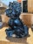 Mid 20th Century Black Glazed Terra Cotta Chinese Foo Dogs Lions- a Pair For Sale - Image 9 of 12