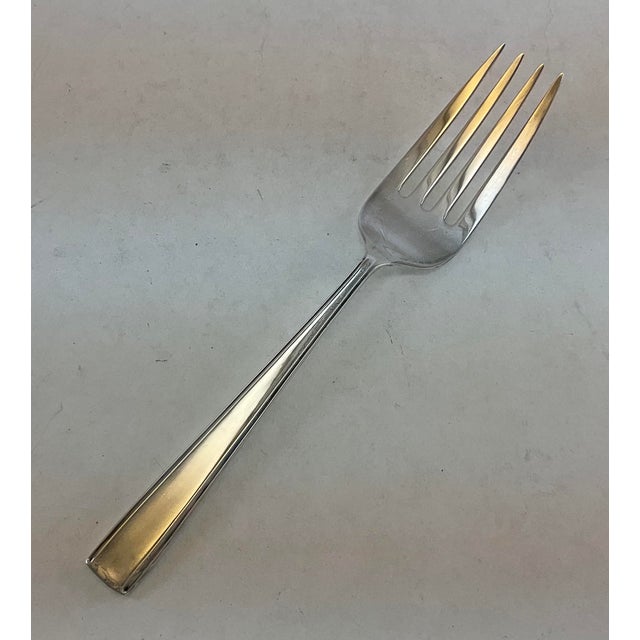 1980s Silver Pair Large Serving Spoon & Fork, Leighton. For Sale - Image 17 of 18