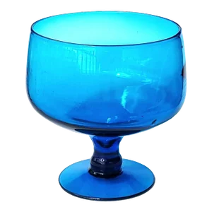 Vintage Blenko Glass Turquoise Pedestal Compote Bowl