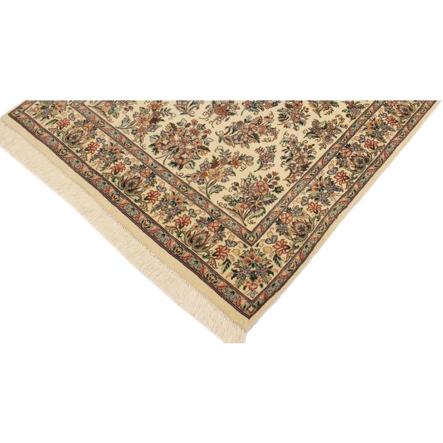 Shabby Chic Shabby Chic Medallion 1990's Pak-Persian Beige/Pink Wool Rug - 4'1'' X 6'2'' For Sale - Image 3 of 9