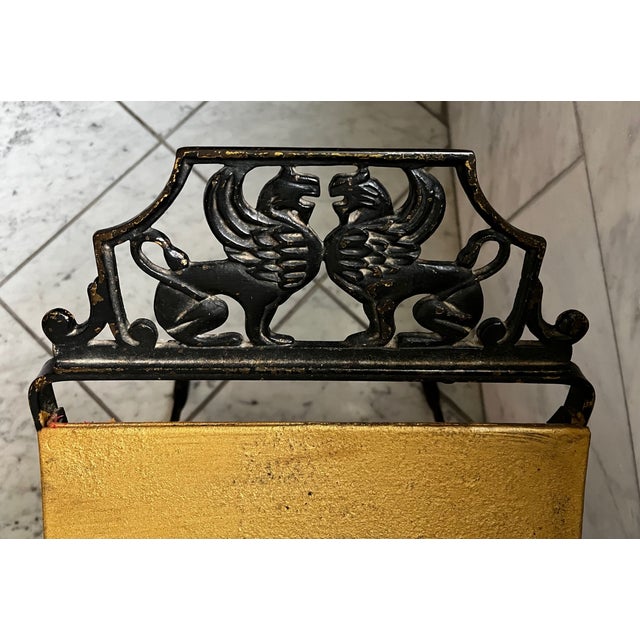 1920s 1920s Empire Regency X Stool With Griffin Lion in the Manner of Oscar Bach For Sale - Image 5 of 11