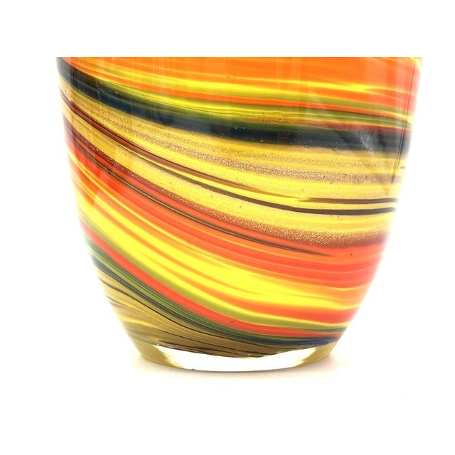 Neon-Colored Murano Fazzoletto Swirl Vase from Venini For Sale - Image 15 of 16