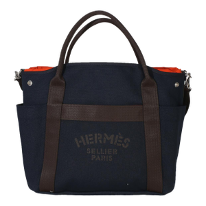 Bleu Navy Feu Canvas The Grooming Bag