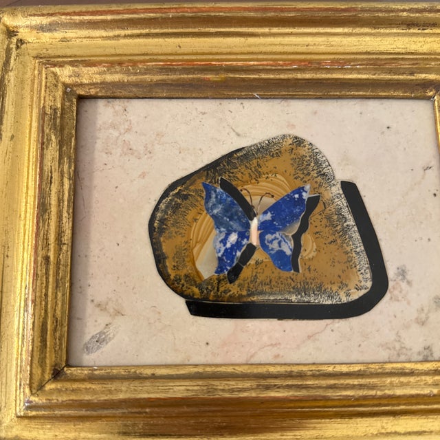 Italian Vintage Italian Pietra Dura Butterfly Plaque For Sale - Image 3 of 7
