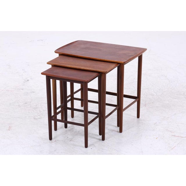 Mid-Century Danish Teak Nesting Tables, Set of 3 For Sale - Image 4 of 13