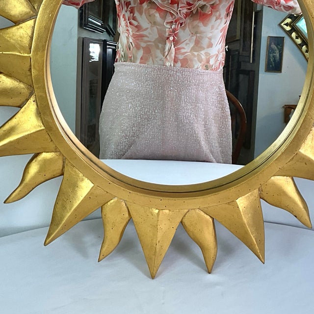 Mid-Century Modern 1960s Mid-Century Modern Celestial Sunburst Wall Mirror For Sale - Image 3 of 6