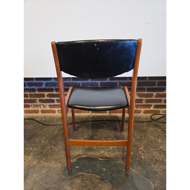 Illums Bolighus 8 Teak & Black Danish Dining Chairs MCM Vintage For Sale - Image 4 of 12