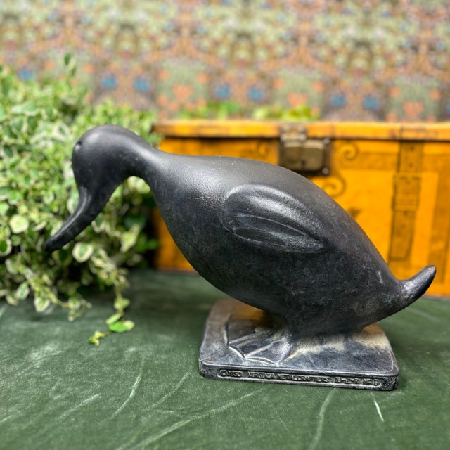 Mid-Century Modern Set of 2 1950s Solid Cast Iron Ducks, Stamped Virginia Metal Crafters For Sale - Image 3 of 11