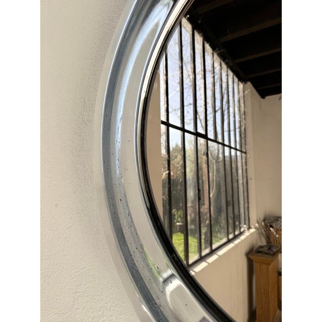 Round Chrome Mirror, Italy, 1960s For Sale - Image 9 of 18