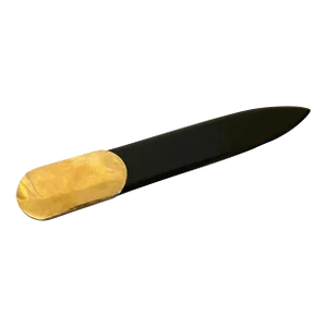 Mid-Century Modern Italian Green Lucite and Brass Paper Knife or Letter Opener for the Desk