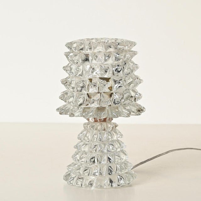 Rostrato Murano Glass and Brass Table Lamp from Barovier, Italy 1940s For Sale - Image 10 of 12