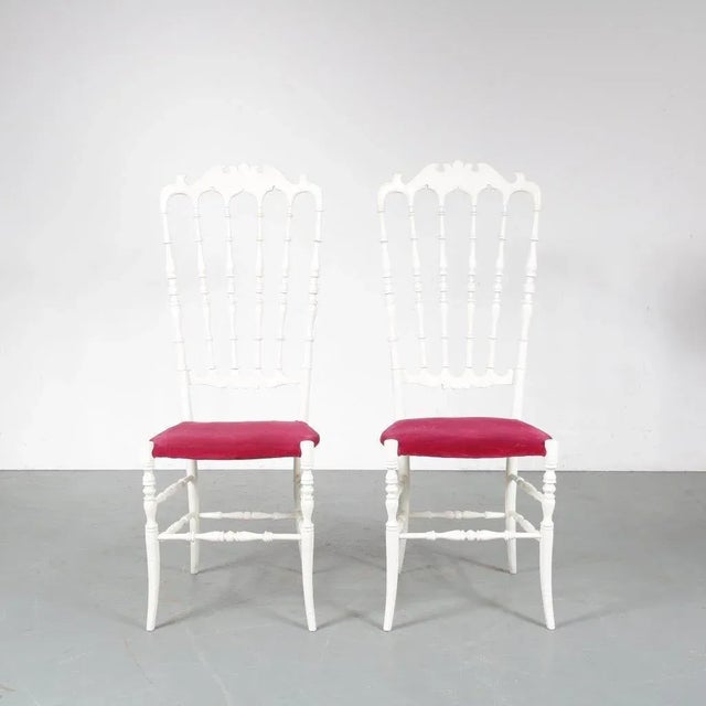 Red Set of Chairs from Chiavari, 1960s For Sale - Image 8 of 9