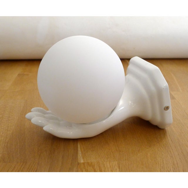 Vintage Wall Sconce with Frosted Opaline Globe, 1970s For Sale - Image 3 of 12