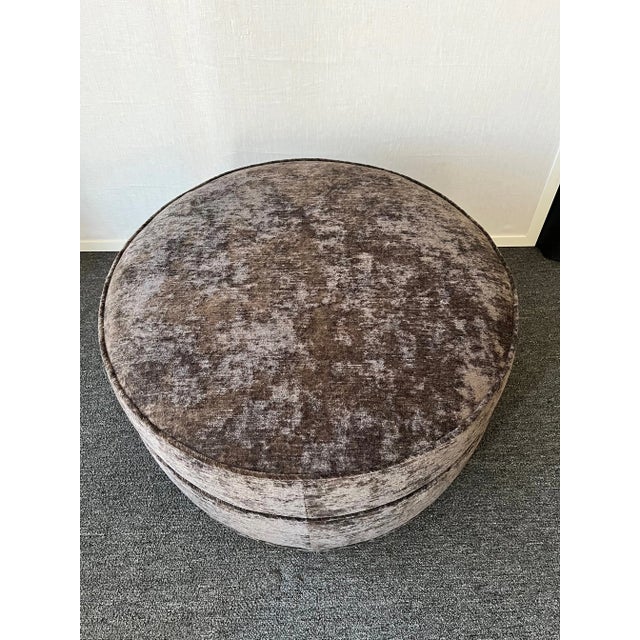 2020s Lee Industries 1233-00 Ottoman in Chocolate Velvet For Sale - Image 5 of 6