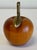 Brass Vintage Carved Wood Apple With Brass Stem For Sale - Image 8 of 9