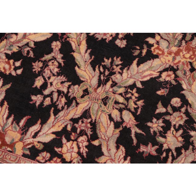 Shabby Chic Trellis 1990's Pak-Persian Black/Rust Wool Rug - 6'1'' X 9'3'' For Sale In New York - Image 6 of 9
