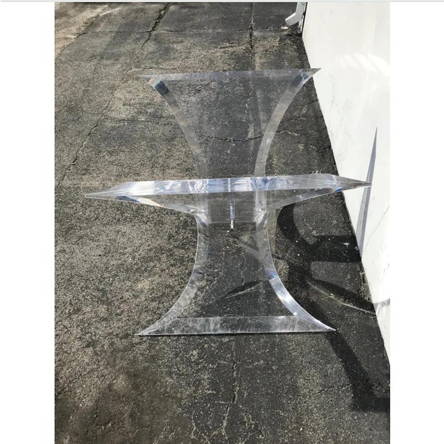 Mid-Century Modern 1970s Lion in Frost Lucite Dining Base For Sale - Image 3 of 8