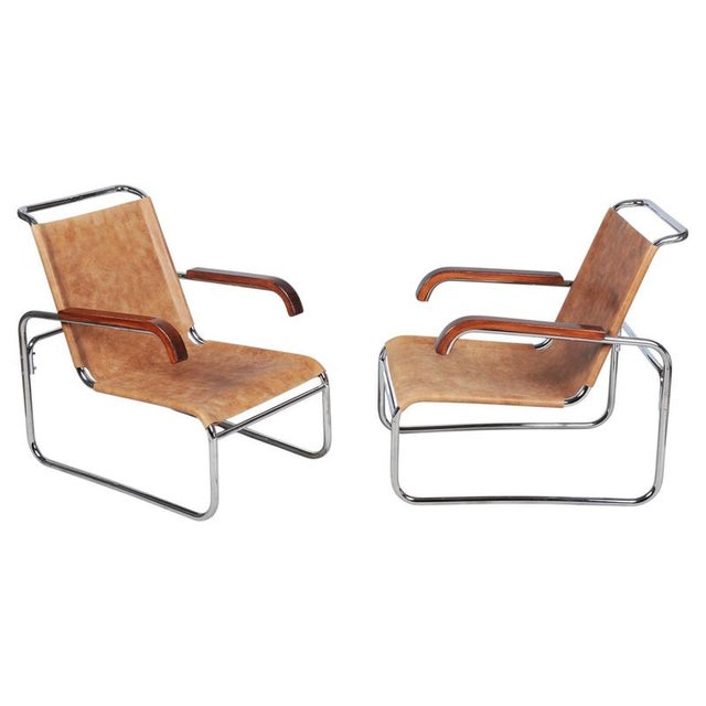 Czech Bauhaus Chrome Armchairs attributed to M. Breuer for Thonet, 1920s, Set of 2 For Sale - Image 14 of 14